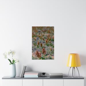 Rust-Colored Wild Rhubarb in Spring Meadow – Earthy Plant Art | Floral Art Decor for Home, Office, Gifts, Room Decoration, Wall Art