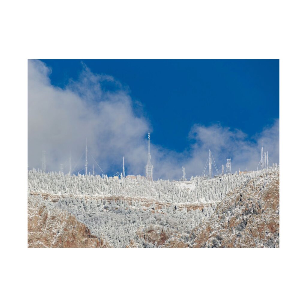 Signal Above the Snow – Sandia Peak Tower Array in Winter