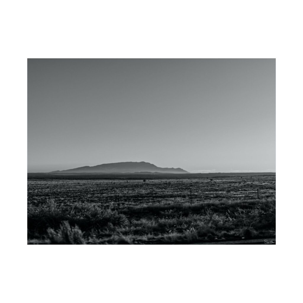 Northern Silence – Sandia Mountains from the Santa Fe Desert | Black and White Art, Wall Decor, Home Aesthetics, Gift for Nature Lovers, Modern Home Decoration