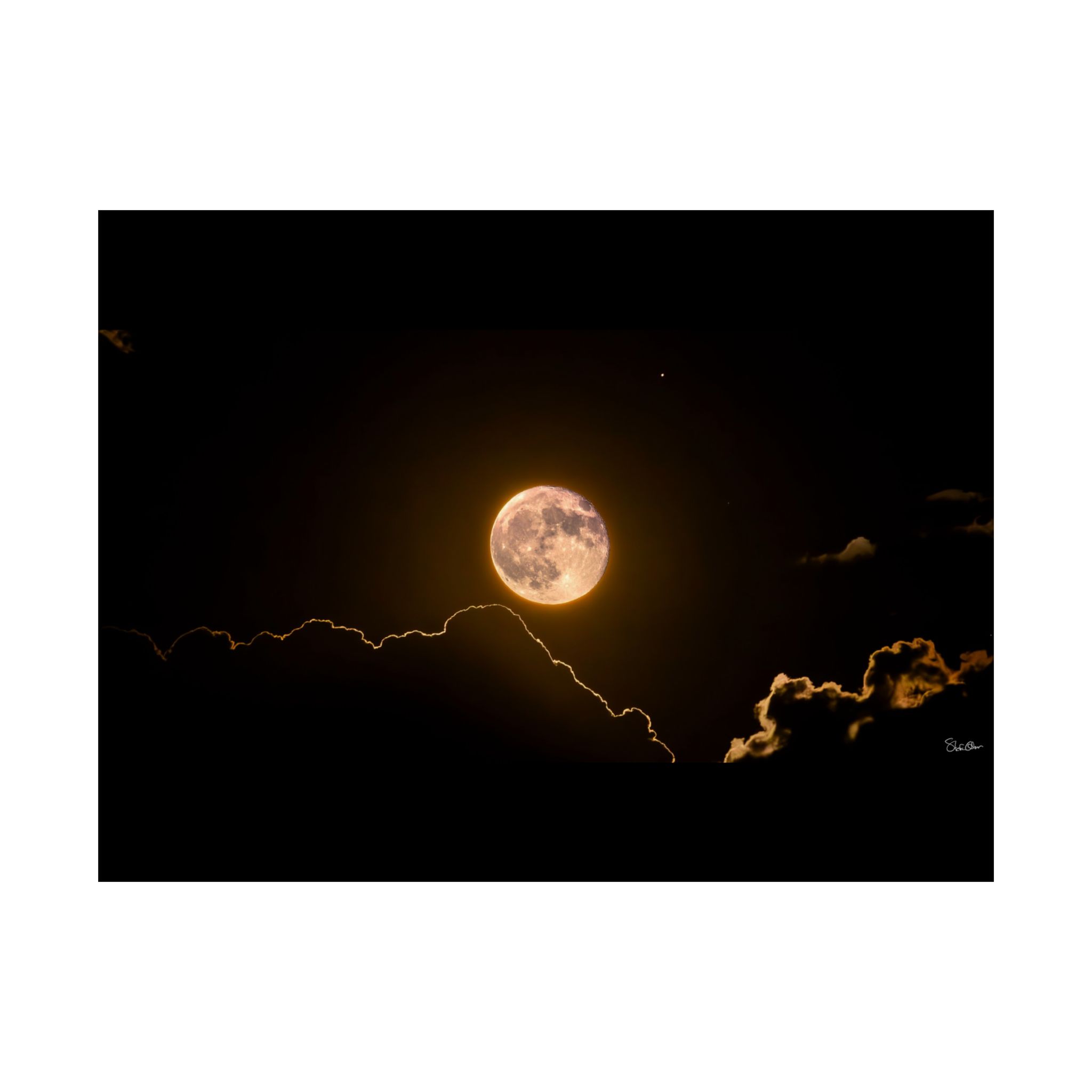 Supermoon Through the Clouds — Golden Full Moon Wall Art - Image 7