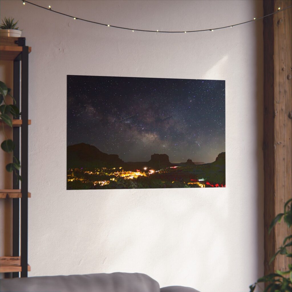 Sedona Starry Night Matte Poster, Black Sky Art, Wall Decor, Home Aesthetic, Gift for Space Lovers, Celestial Wall Art