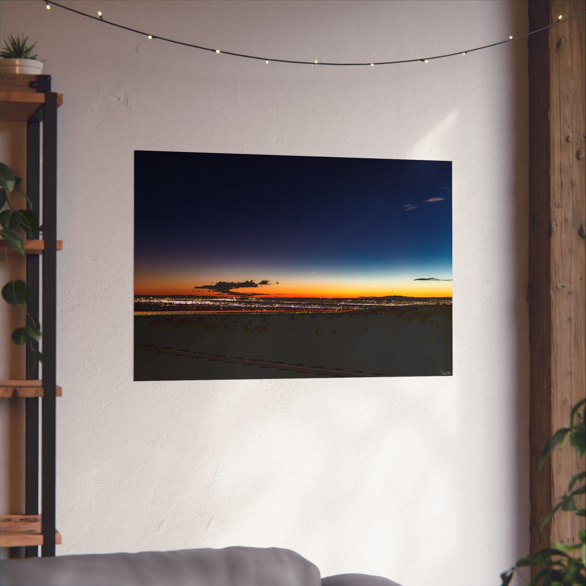 "Albuquerque Afterglow" – City Lights Beneath a Desert Sunset | Landscape Photography Print, Home Decor, Gift for Nature Lovers, Unique Art for Living Room