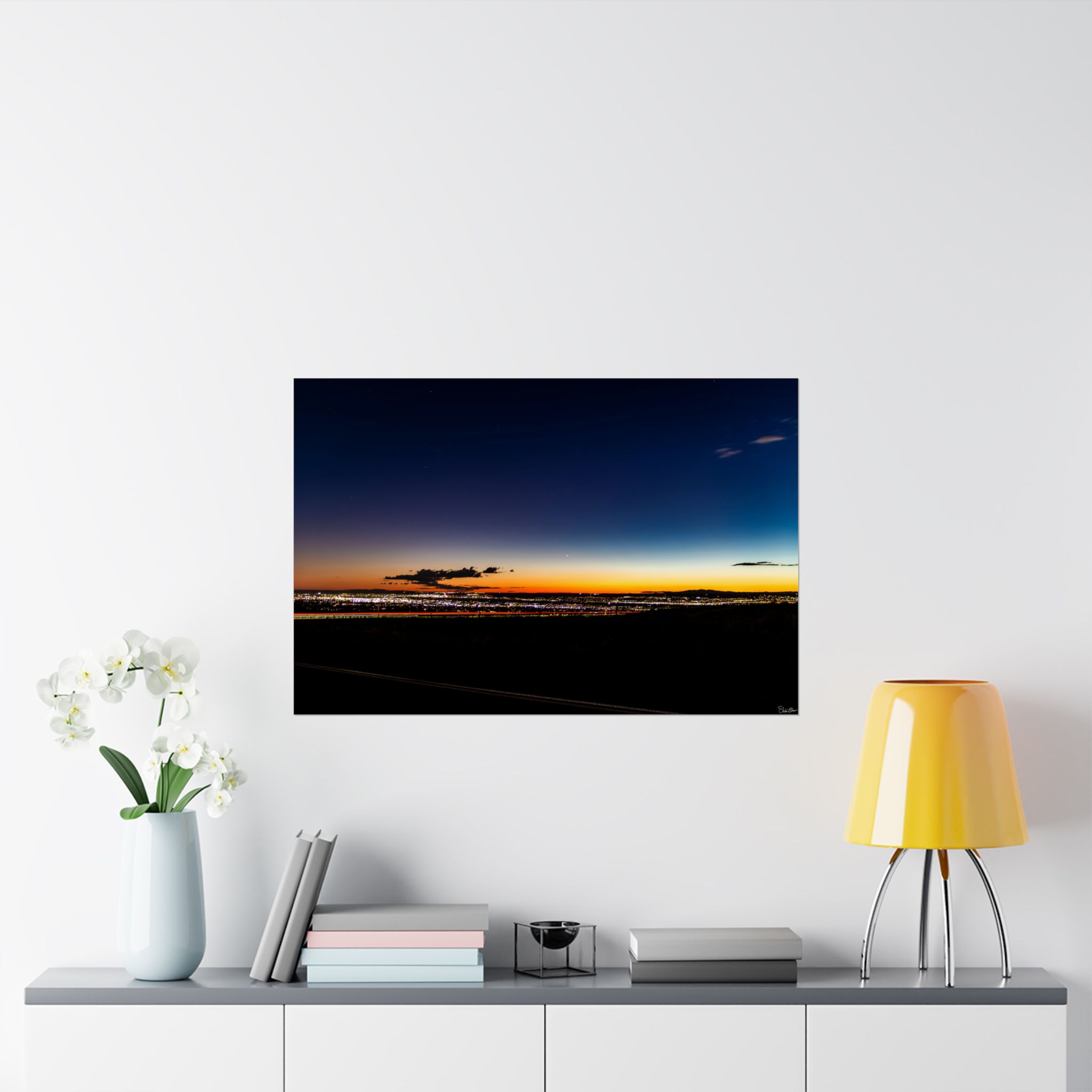 "Albuquerque Afterglow" – City Lights Beneath a Desert Sunset | Landscape Photography Print, Home Decor, Gift for Nature Lovers, Unique Art for Living Room - Image 3